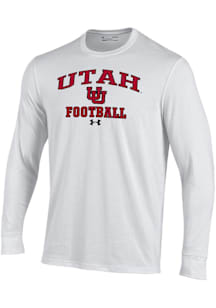 Under Armour Utah Utes White Football Performance Long Sleeve T Shirt
