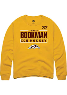 Zachary Bookman Western Michigan Broncos Mens Gold NIL Stacked Box Player Crew