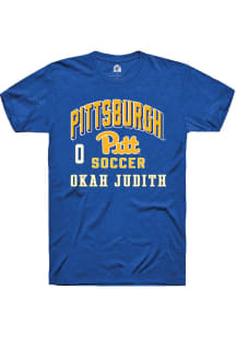 Okah Judith Rally Mens Blue Pitt Panthers NIL Arch Logo Player T Shirt