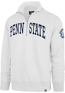 47 Penn State Nittany Lions Mens White Upstate Striker Long Sleeve Qtr Zip Fashion Pullover