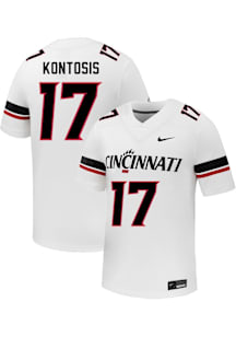 Giyahni Kontosis Nike Mens White Cincinnati Bearcats NIL Name And Number Football Jersey