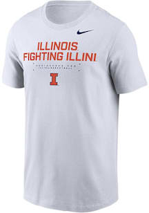 Nike Illinois Fighting Illini White Team Short Sleeve T Shirt