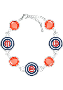 Chicago Cubs Disc Beaded Womens Bracelet