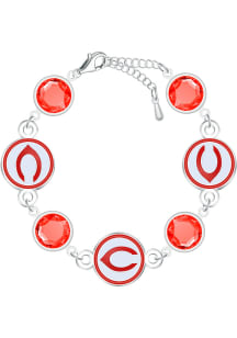 Cincinnati Reds Disc Beaded Womens Bracelet