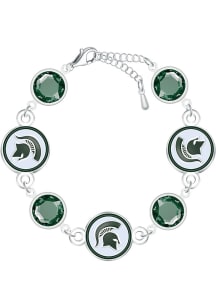 Disc Beaded Michigan State Spartans Womens Bracelet - Green