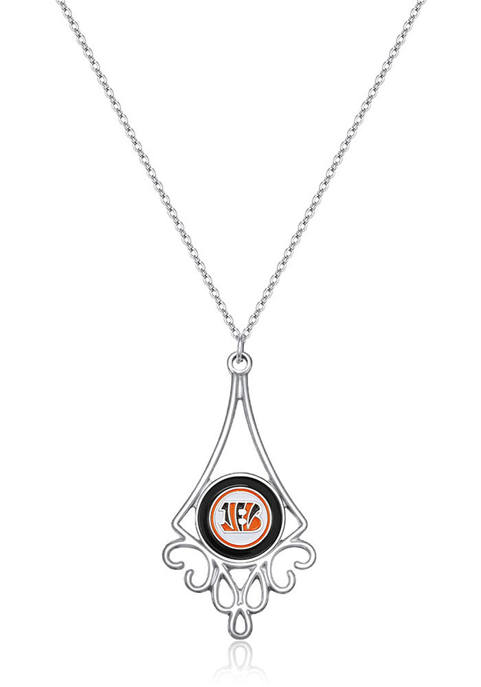 Cincinnati Bengals Diamond Floral Necklace