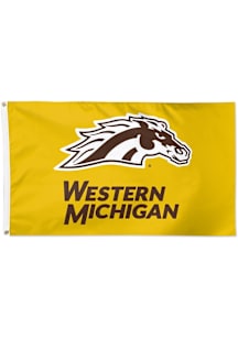 Western Michigan Broncos 3x5 Logo Grommet Silk Screen Grommet Flag - Gold