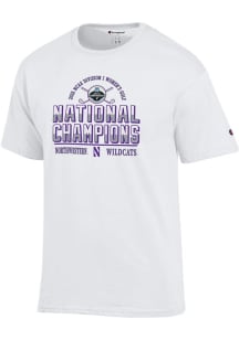 Northwestern Wildcats White Champion 2025 NCAA Womens Golf Champions Jersey Short Sleeve T Shirt