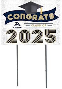 Akron Zips KH Sports Fan Class of 2025 graduation graphic Yard Sign - White