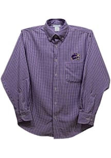Vive La Fete Western Carolina Toddler Purple Gingham Long Sleeve Polo