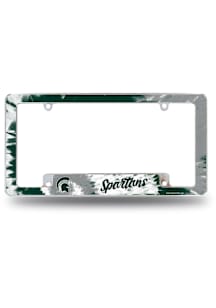 Michigan State Spartans Tie Dye All Over Chrome License Plate Frame - White