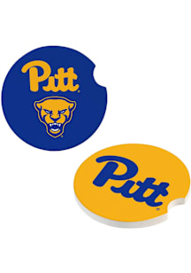 Pitt Panthers 2Pk Car Coaster - Gold