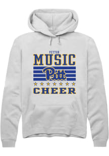 Peyton Music Rally Mens White Pitt Panthers NIL Striped Player Hood