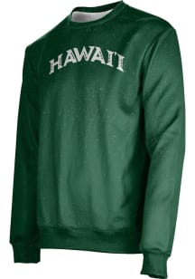 ProSphere Hawaii Warriors Mens Green Heather Long Sleeve Crew Sweatshirt
