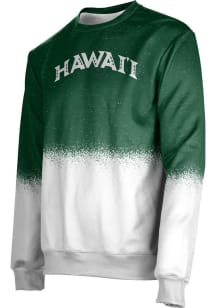 ProSphere Hawaii Warriors Mens Green Spray Long Sleeve Crew Sweatshirt