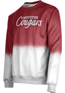 ProSphere Houston Cougars Mens Red Spray Long Sleeve Crew Sweatshirt