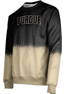 ProSphere Purdue Boilermakers Mens Black Spray Long Sleeve Crew Sweatshirt