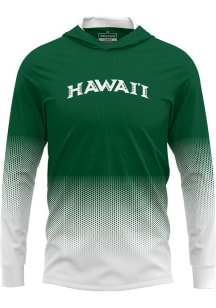 ProSphere Hawaii Warriors Mens Green Hex Pro Long Sleeve Hoodie