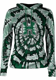 ProSphere Hawaii Warriors Womens Green Tie Dye Hooded Sweatshirt