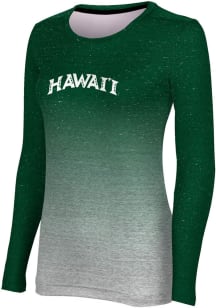 ProSphere Hawaii Warriors Womens Green Ombre LS Tee