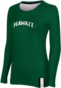 ProSphere Hawaii Warriors Womens Green Solid LS Tee