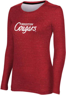 ProSphere Houston Cougars Womens Red Heather LS Tee