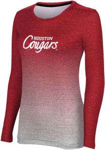 ProSphere Houston Cougars Womens Red Ombre LS Tee