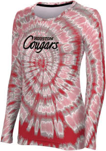 ProSphere Houston Cougars Womens Red Tie Dye LS Tee