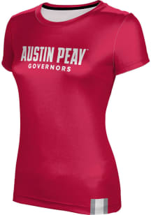 ProSphere Austin Peay Governors Womens Red Solid Short Sleeve T-Shirt