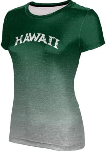 ProSphere Hawaii Warriors Womens Green Ombre Short Sleeve T-Shirt