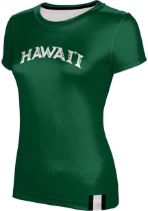 ProSphere Hawaii Warriors Womens Green Solid Short Sleeve T-Shirt