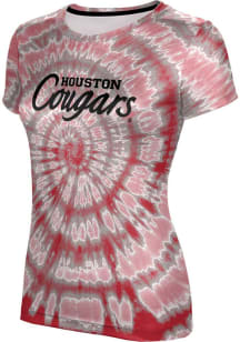 ProSphere Houston Cougars Womens Red Tie Dye Short Sleeve T-Shirt