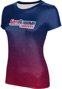ProSphere South Alabama Jaguars Womens Navy Blue Ombre Short Sleeve T-Shirt