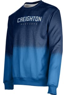 ProSphere Creighton Bluejays Mens Navy Blue Spray Long Sleeve Crew Sweatshirt