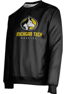 ProSphere Michigan Tech Huskies Mens Black Heather Long Sleeve Crew Sweatshirt