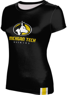 ProSphere Michigan Tech Huskies Womens Black Solid Short Sleeve T-Shirt