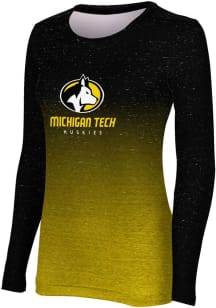 ProSphere Michigan Tech Huskies Womens Black Ombre LS Tee
