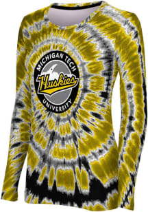 ProSphere Michigan Tech Huskies Womens Black Tie Dye LS Tee