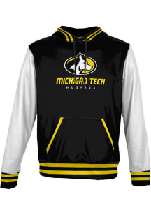 ProSphere Michigan Tech Huskies Youth Black Letterman Long Sleeve Hoodie