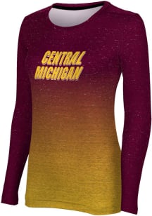 ProSphere Central Michigan Chippewas Womens Maroon Ombre LS Tee