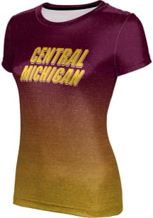 ProSphere Central Michigan Chippewas Womens Maroon Ombre Short Sleeve T-Shirt