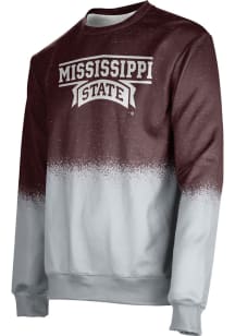 ProSphere Mississippi State Bulldogs Mens Maroon Spray Long Sleeve Crew Sweatshirt