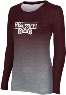 ProSphere Mississippi State Bulldogs Womens Maroon Ombre LS Tee