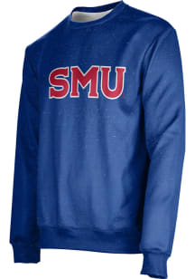 ProSphere SMU Mustangs Mens Blue Heather Long Sleeve Crew Sweatshirt