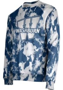 ProSphere Washburn Ichabods Mens Blue Grunge Long Sleeve Crew Sweatshirt