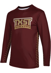 ProSphere Texas State Bobcats Maroon Geometric Long Sleeve T Shirt