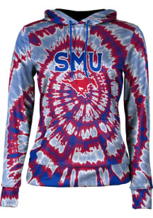 ProSphere SMU Mustangs Womens Blue Tie Dye Hooded Sweatshirt