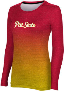 ProSphere Pitt State Gorillas Womens Red Ombre LS Tee