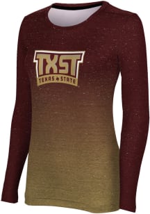 ProSphere Texas State Bobcats Womens Maroon Ombre LS Tee