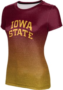 ProSphere Iowa State Cyclones Womens Cardinal Ombre Short Sleeve T-Shirt